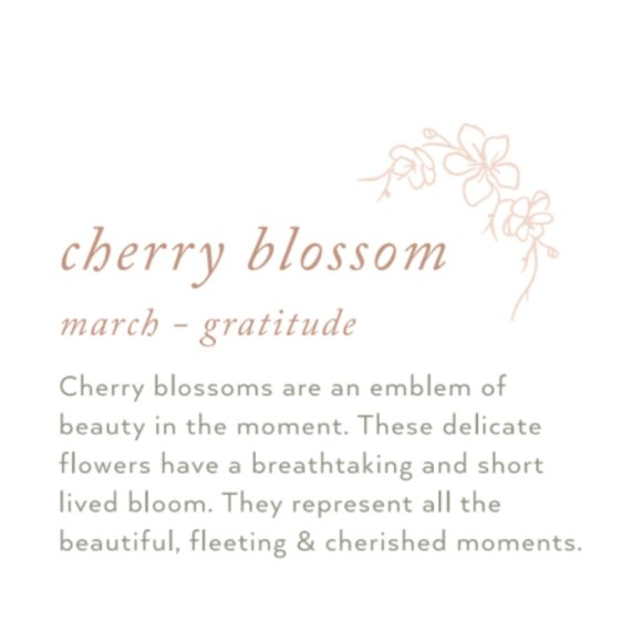 March Birth Flower Cherry Blossom Pendant Necklace - Picture 8 of 13